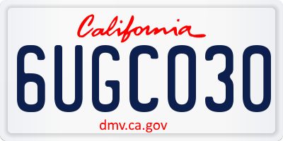 CA license plate 6UGC030