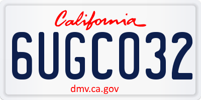 CA license plate 6UGC032