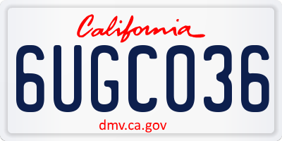 CA license plate 6UGC036