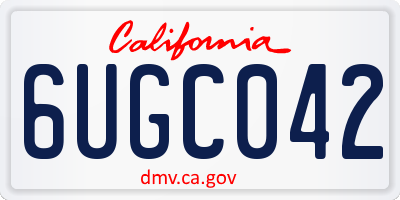 CA license plate 6UGC042