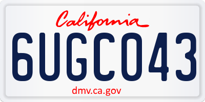 CA license plate 6UGC043