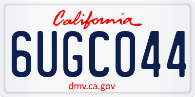 CA license plate 6UGC044