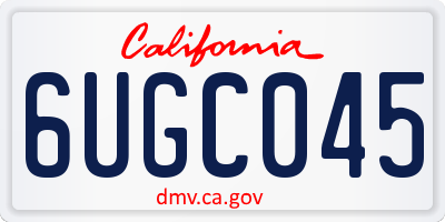 CA license plate 6UGC045