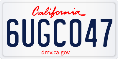 CA license plate 6UGC047