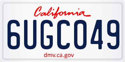 CA license plate 6UGC049