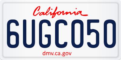 CA license plate 6UGC050