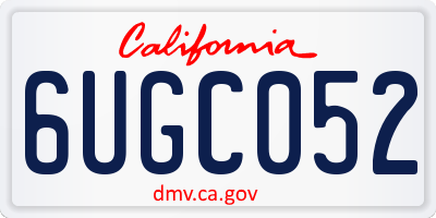 CA license plate 6UGC052
