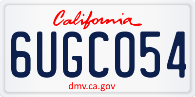 CA license plate 6UGC054
