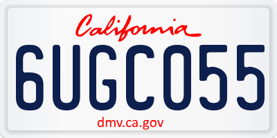 CA license plate 6UGC055