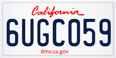 CA license plate 6UGC059