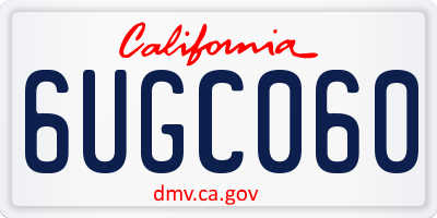 CA license plate 6UGC060