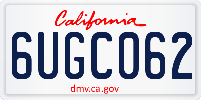 CA license plate 6UGC062