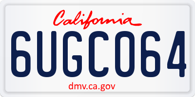 CA license plate 6UGC064