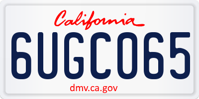 CA license plate 6UGC065