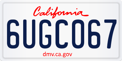 CA license plate 6UGC067