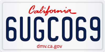 CA license plate 6UGC069