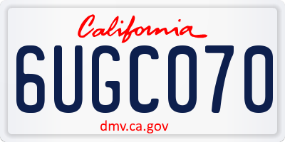 CA license plate 6UGC070