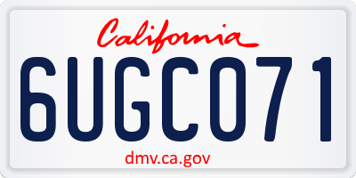 CA license plate 6UGC071