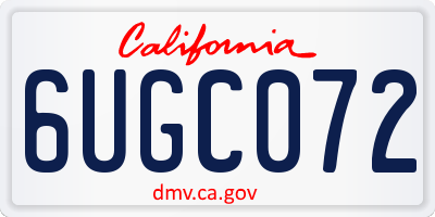 CA license plate 6UGC072