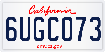 CA license plate 6UGC073