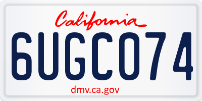 CA license plate 6UGC074