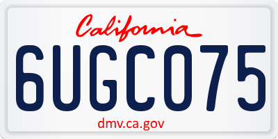 CA license plate 6UGC075