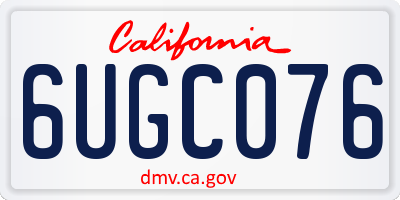 CA license plate 6UGC076