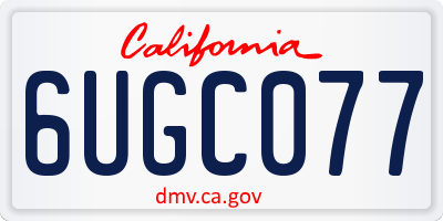 CA license plate 6UGC077