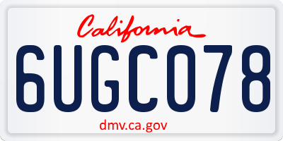 CA license plate 6UGC078