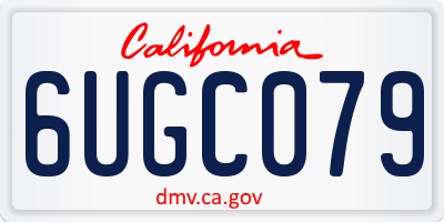 CA license plate 6UGC079