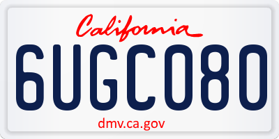 CA license plate 6UGC080