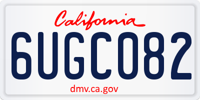 CA license plate 6UGC082
