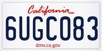 CA license plate 6UGC083