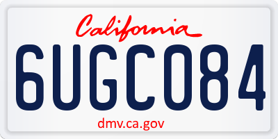 CA license plate 6UGC084