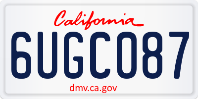 CA license plate 6UGC087