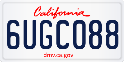 CA license plate 6UGC088