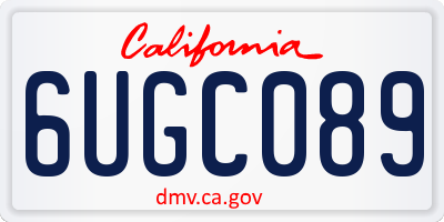 CA license plate 6UGC089
