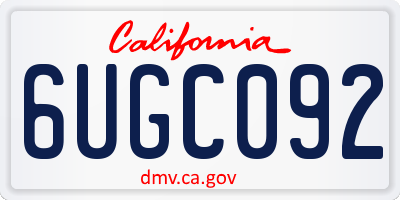 CA license plate 6UGC092