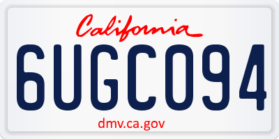 CA license plate 6UGC094