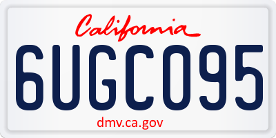 CA license plate 6UGC095