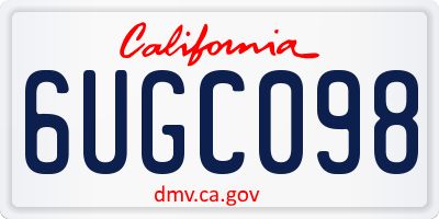 CA license plate 6UGC098