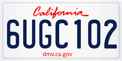 CA license plate 6UGC102