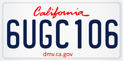 CA license plate 6UGC106
