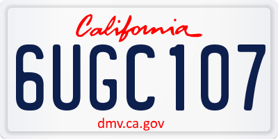 CA license plate 6UGC107