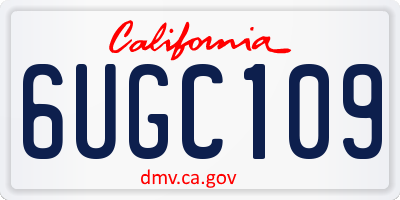 CA license plate 6UGC109