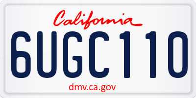 CA license plate 6UGC110