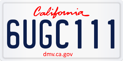 CA license plate 6UGC111