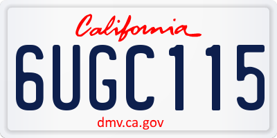 CA license plate 6UGC115