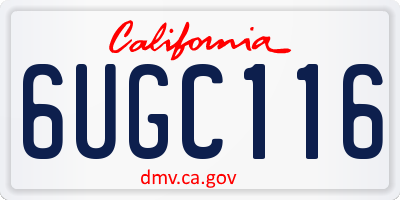 CA license plate 6UGC116