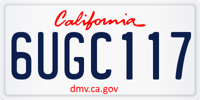 CA license plate 6UGC117